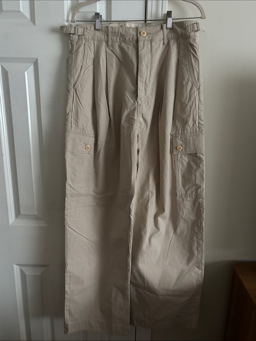 Women's Beige Cargo Pants - Relaxed Utility Style